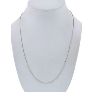 Estate Italy IBB Sterling Silver 925 Gold Tone 0.8mm Box Chain Necklace 18"-20"